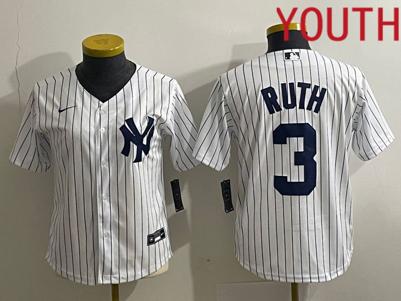 Youth New York Yankees #3 Ruth White Nike Game MLB Jersey->los angeles dodgers->MLB Jersey